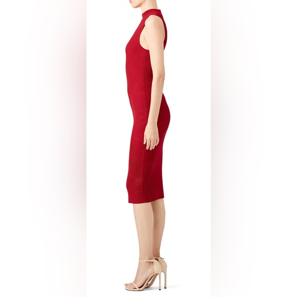Nicole Miller Red Ribbed Sheath Dress Size M - Picture 5 of 11